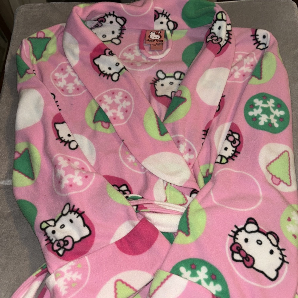 Hello Kitty Sanrio 2008 Bath Robe - Womens Size M Pink Fleece Seasonal